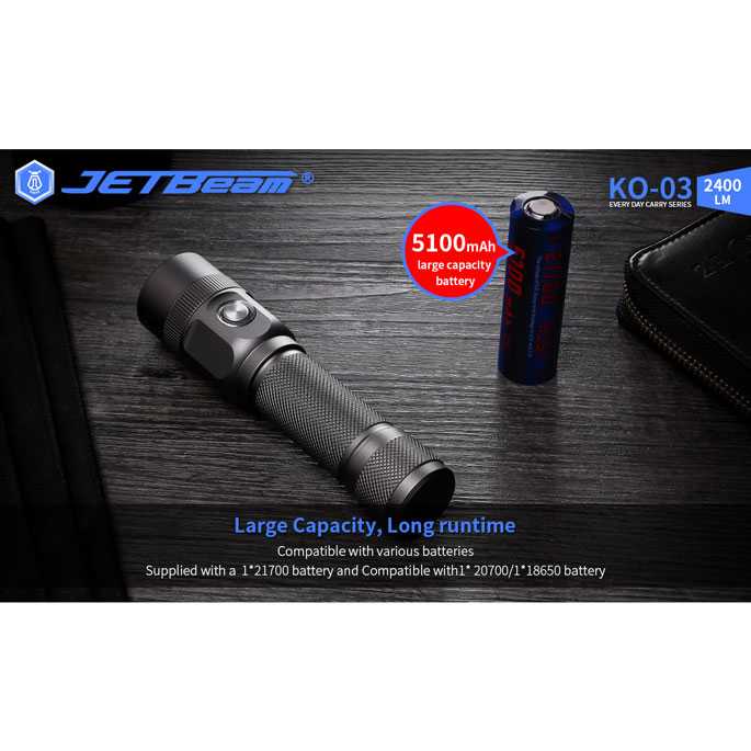 IDN TOOLS - JETBeam KO-03 Senter LED EDC Flashlight CREE SST-70 2400 Lumens