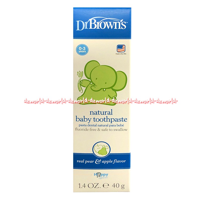 Dr Brown's 40gr Natural Baby Toothpaste Strawberry Flavour Odol Pasta Gigi Bayi Anak Dr Brown Browns