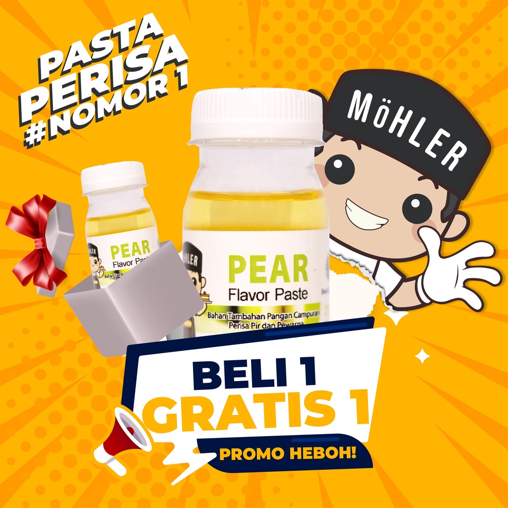 MOHLER Pasta perisa pewarna PEAR (BELI 1 GRATIS 1) (KLIK KOMBO HEMAT UNTUK BELI 1 GRATIS 1)