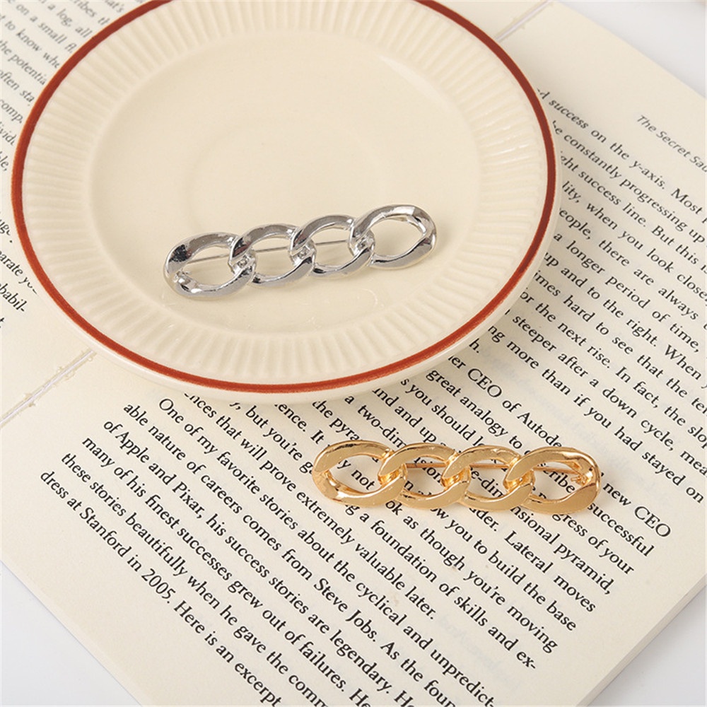 Bros Pin Model hollow Bahan Metal Warna Gold Silver Untuk Wanita