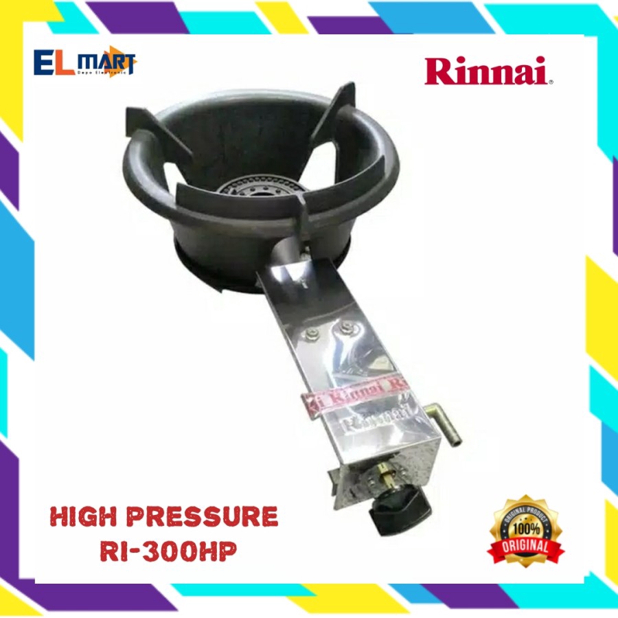 Kompor Gas Rinnai High Pressure 1 Tungku Cor RI 300HP 300 HP Iron Cast original