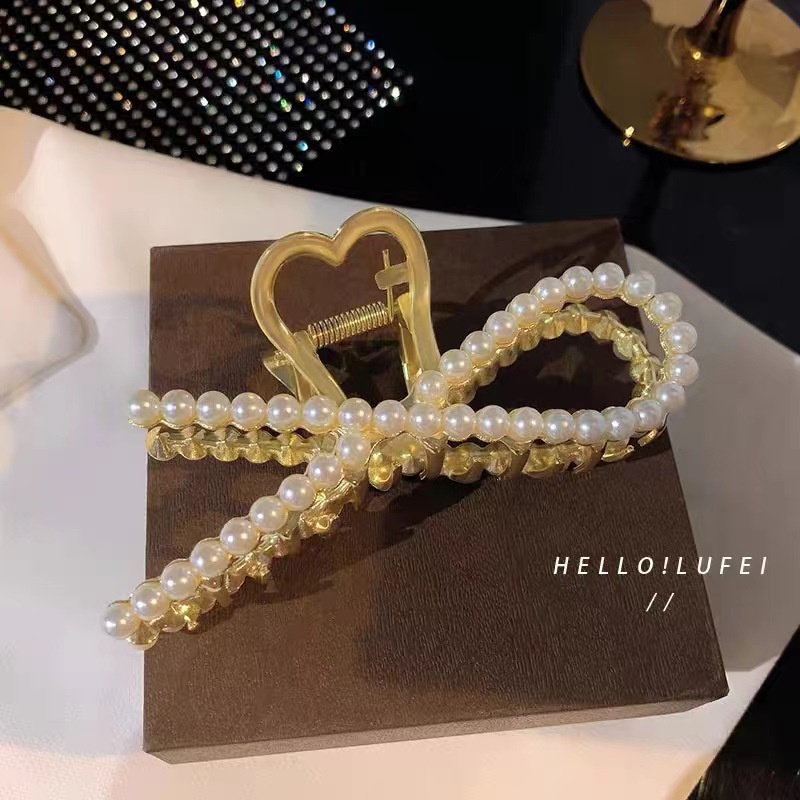 Jepit Rambut Mutiara Geometri Untuk Wanita Korean Hairpin Fashion