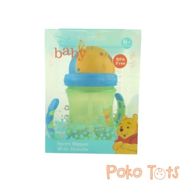 Disney Baby Sport Sipper with Handle 250ml Botol Minum Dengan Sedotan Winnie the Pooh WHS