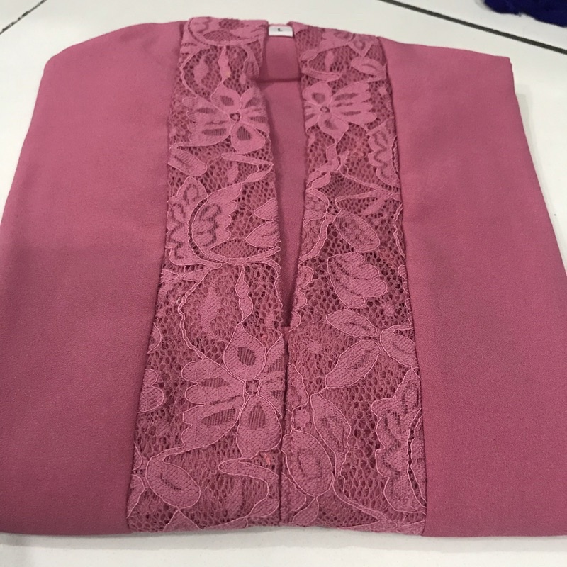 [COD] Kebaya | Kebaya bali | Kebaya kartini mix brokat | Kebaya encim modern | Kebaya wisuda-Dusty pink