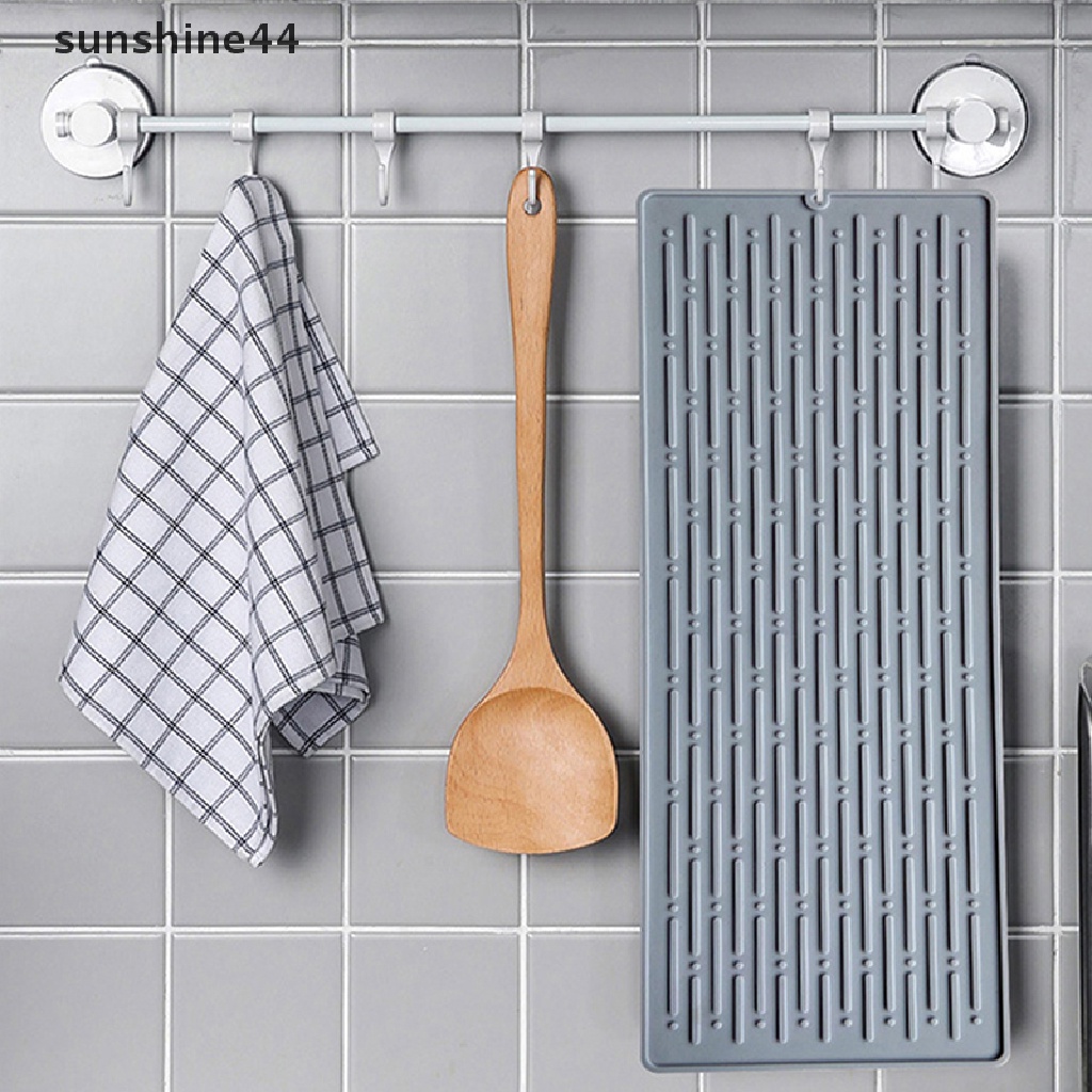 Sunshine Drain Mat Kitchen Silicone Dish Drainer Tray Large Sink Drying Worktop Organizer .