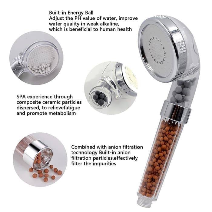 【GOGOMART】Kepala Shower Filter Aerator Super Ion Shower / Crystal Ionic Handshower