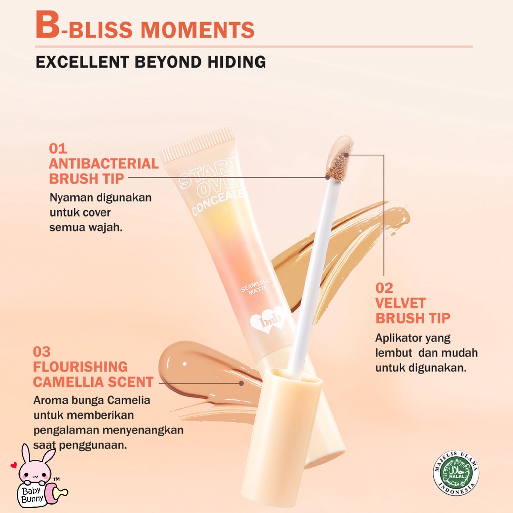 ❤ BELIA ❤ BNB barenbliss Korean Bloomatte Start-Over Concealer「Full Converage | Tahan Lama 24 Jam」