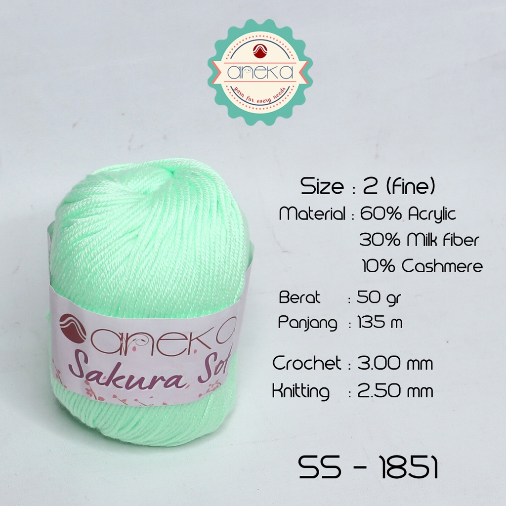 Benang Rajut Sakura Soft / Silk Cotton Milk Cotton Yarn - 1851