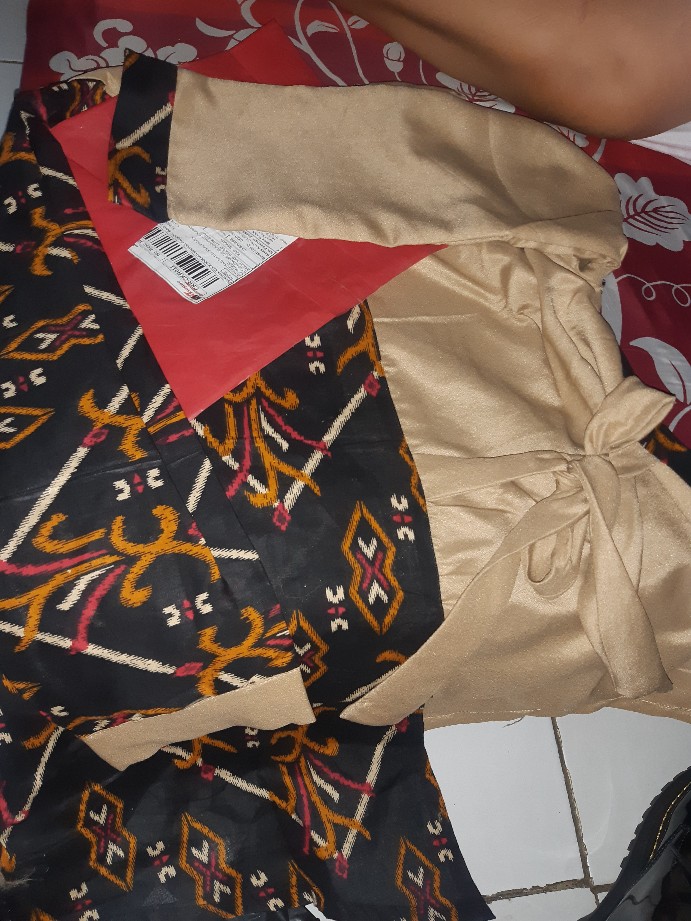 Tey-17 Batik Wanita Asj Sa Hrb026 Kenongo Kemeja Tosca Pendek