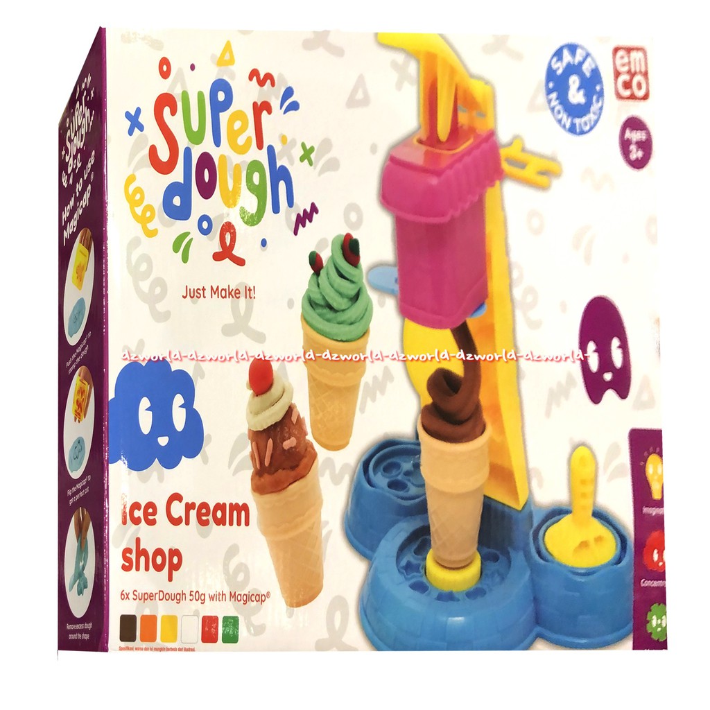 Emco Super Dough Activity Set Ice Cream Shop Mainan Lilin Berbentuk Beraneka Es Krim