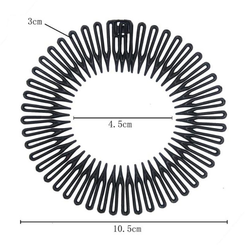 Sisir Rambut Elastis Flexible Bahan Plastik Aksen Berlian Imitasi Untuk Wanita
