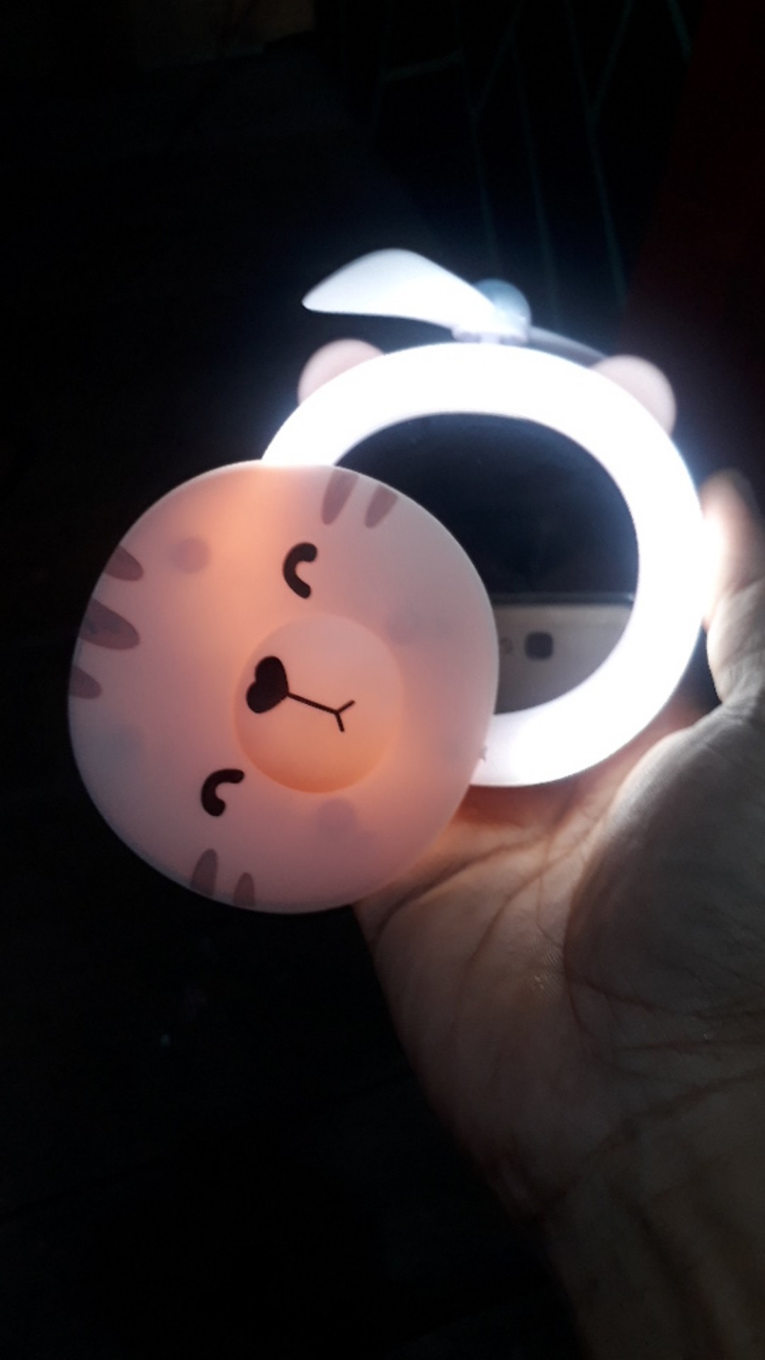 Mini Fan Cermin Led Portable