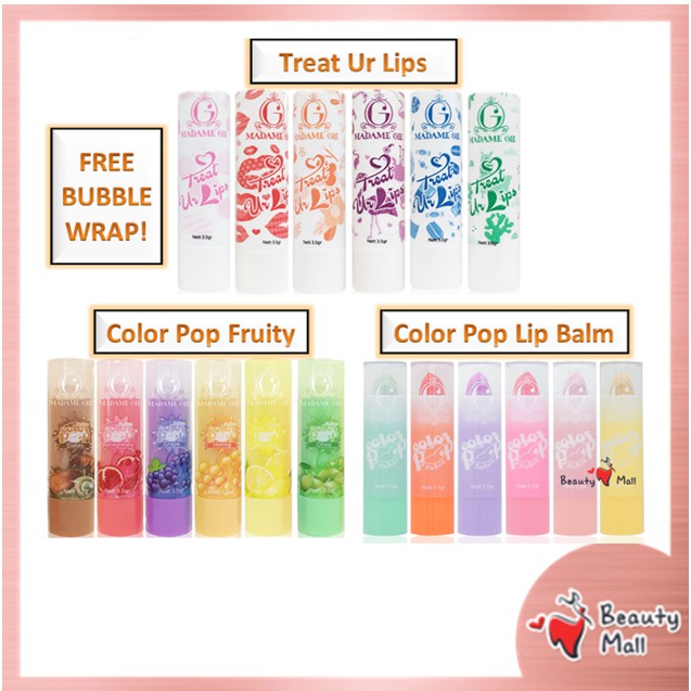 Madame Gie Color Pop Lip Balm | Fruity Series | Treat Ur Lips | Shopee