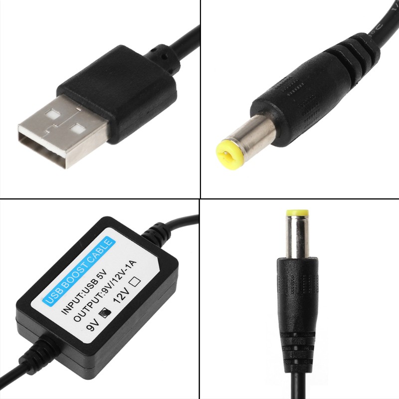 Vivi Kabel Adapter Konverter Power Supply Usb 5v Ke 9v 5.5x2.1mm Male Untuk Router Wifi 9v