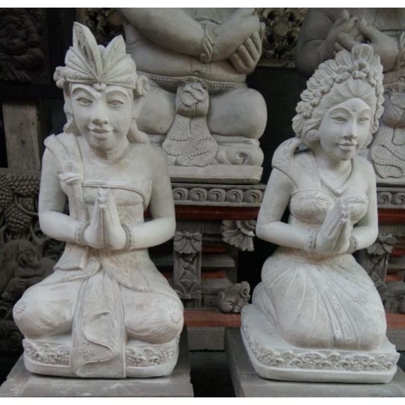 Patung Selamat Datang / Patung Penyambut Tamu style Bali [KHUSUS COD BALI / AMBIL DI TOKO]