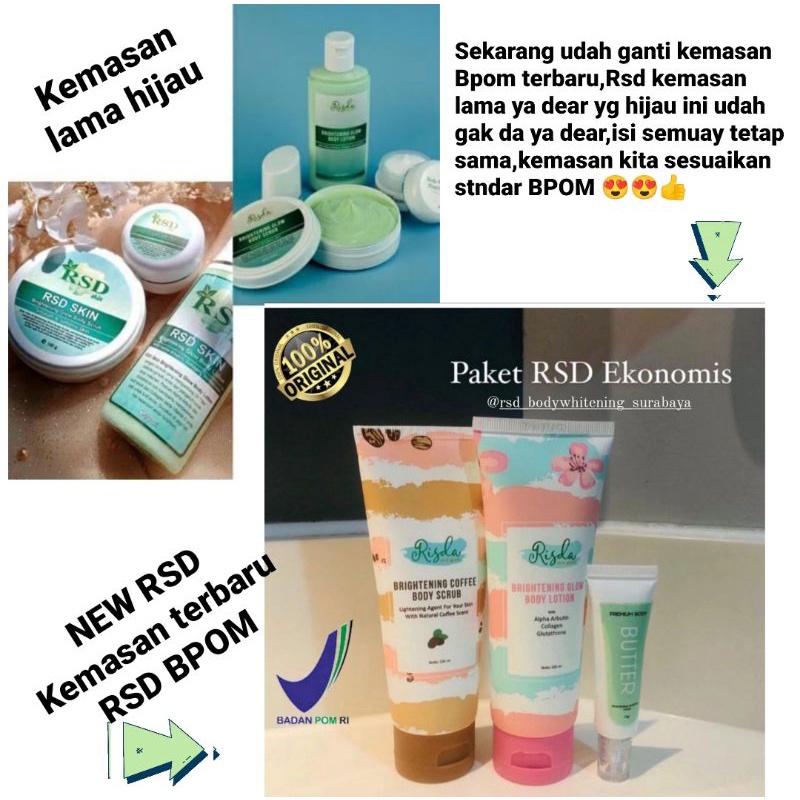 RISDA SKIN GLOW(PAKET 350,DAPAT SCRUB, LOTION &amp; BUTTER RSD)KEMASAN TERBARU SMUA,COD BISA,KEMASAN TERBARU