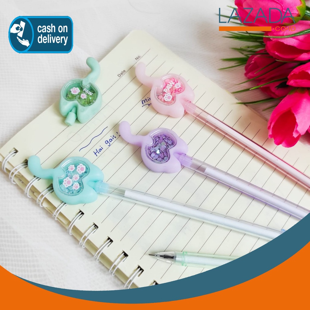 

PULPEN EKOR KUCING HIASAN GLITTER PEN CAT PENA GANTUNGAN MANIK GEL KARAKTER