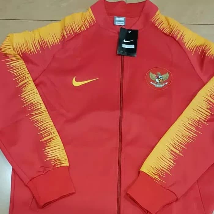 JAKET BOLA TIMNAS INDONESIA RED MERAH OFFICIAL 2018-2019 GRADE ORI