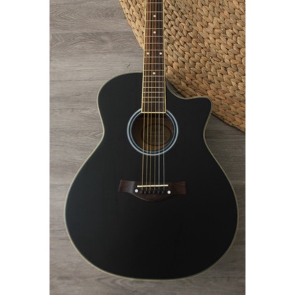 {AudioStore} Gitar Akustik Taylor Jet Black Matte Bonus Tas  Pick Alice Diskon