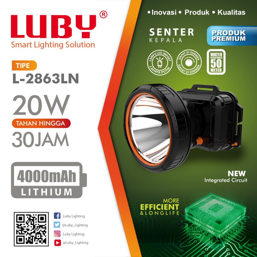 COD Senter Kepala Luby L 2863 LN 10 Watt//SENTER KEPALA LUBY 10 WATT L-2863