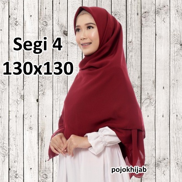 TERMURAH Jilbab Segi Empat Wolfis 130 x 130 Syari / Jilbab Segi4 130 Jumbo