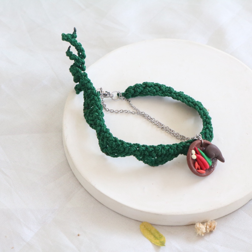 Gelang dan Anting Sambal by Pagi / Etnik / Kalung Handmade / Boho / Glass Bead / Korean Fashion / Beads Unik / Warna Warni Wanita