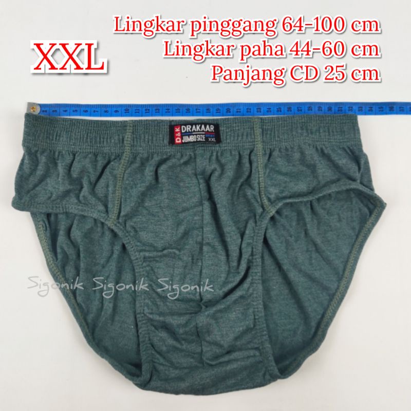 (1 Box isi 3 pcs ) CD Celana Dalam Pria Dewasa JUMBO XXL XXXL Sempak Big Size Drakaar Original Sigonik