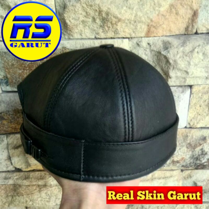 Peci kulit asli, miki hat, kopiah kulit domba Trandy (RS-1101)