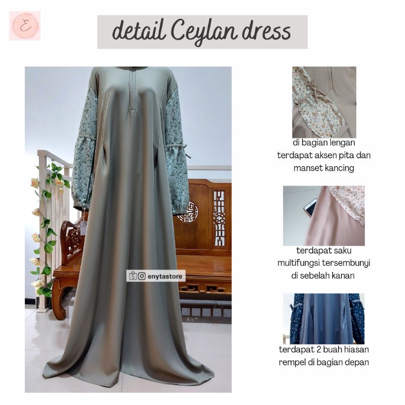 Gamis/ Dress Amirah & Ceylan by Enyta | bahan Shakilla | 1kg = 3pcs | Busui friendly-4
