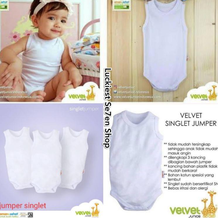 PREMIUM Velvet Jumper / Singlet Daleman anak kaos kaus dalem dalam kutang kutung bayi newborn NB S M
