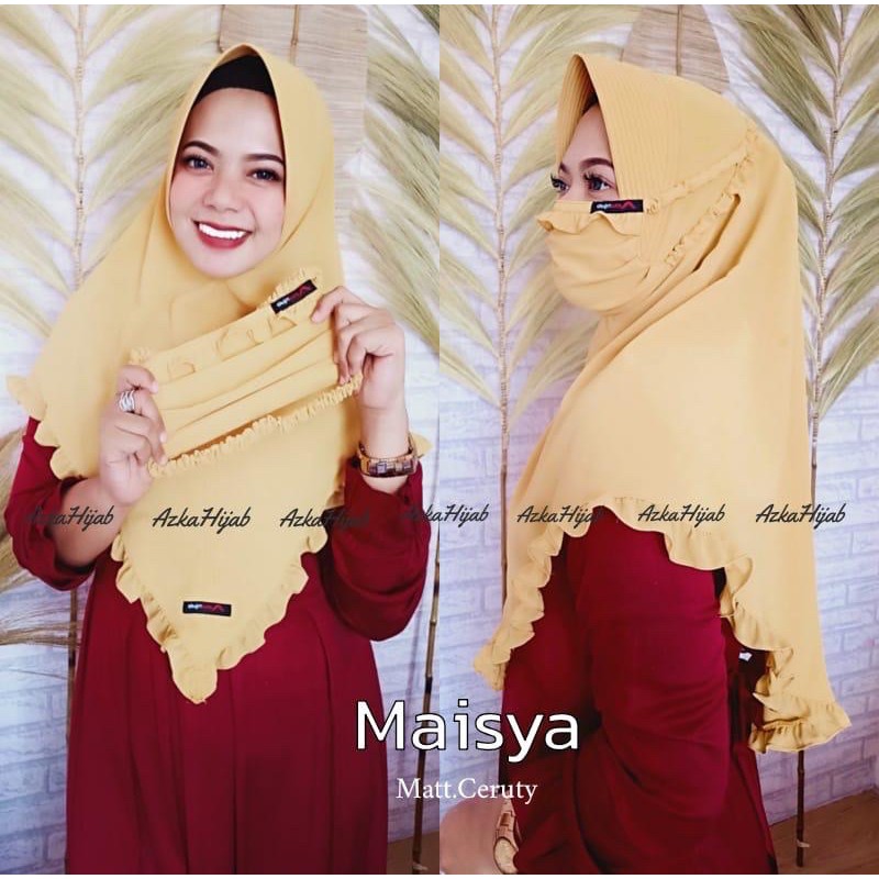 SALE DISKON AZKA | Khimar MAISYA SET MASKER ceruty