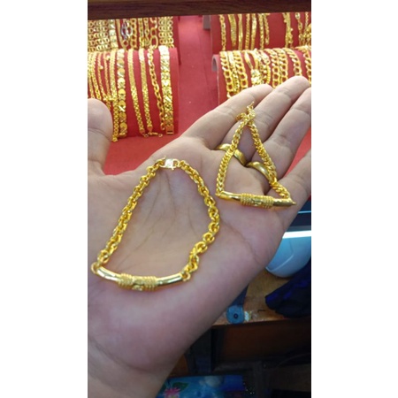 gelang bambu koin kristal