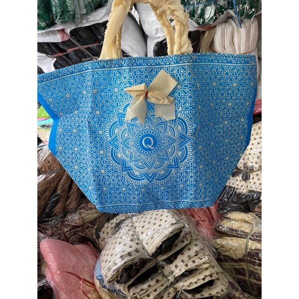 HARGA LUSIN ISI 12 BIJI- TAS HAJATAN RENDA BATIK TENGAH 22x22x30 WARNA NO REQUEST