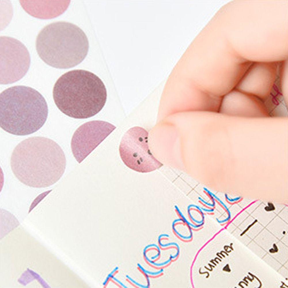 Lanfy Stiker Bulat Motif Polkadot Untuk Dekorasi Handphone / Scrapbook / Diary DIY