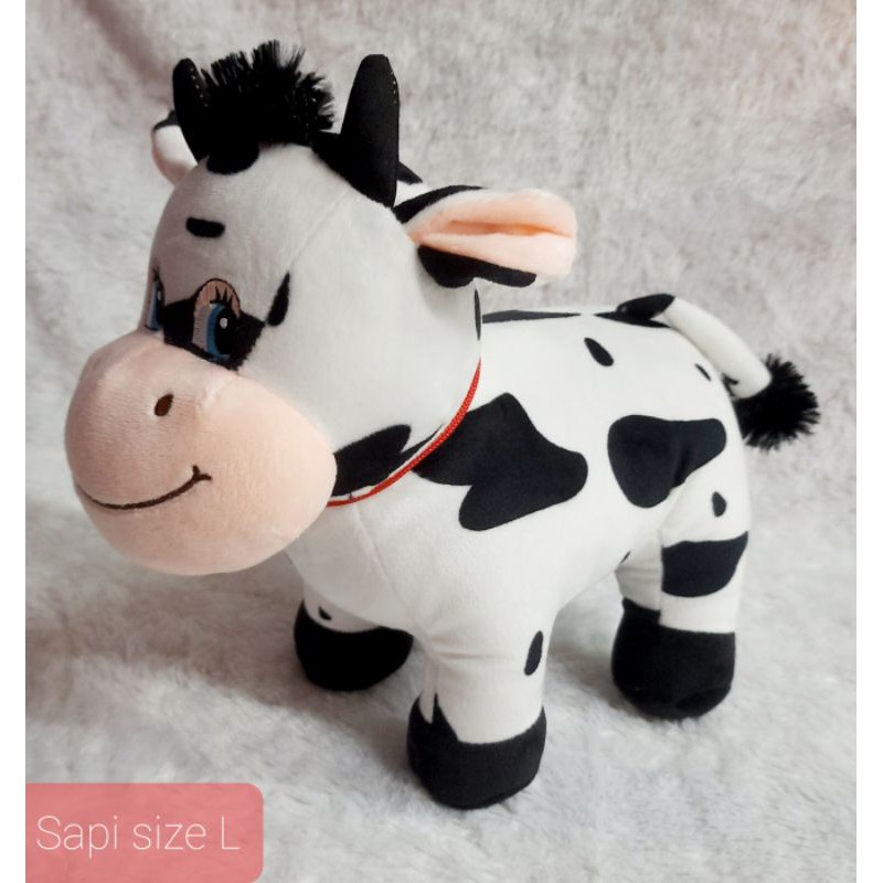 Boneka sapi printing bahan halus size L XL