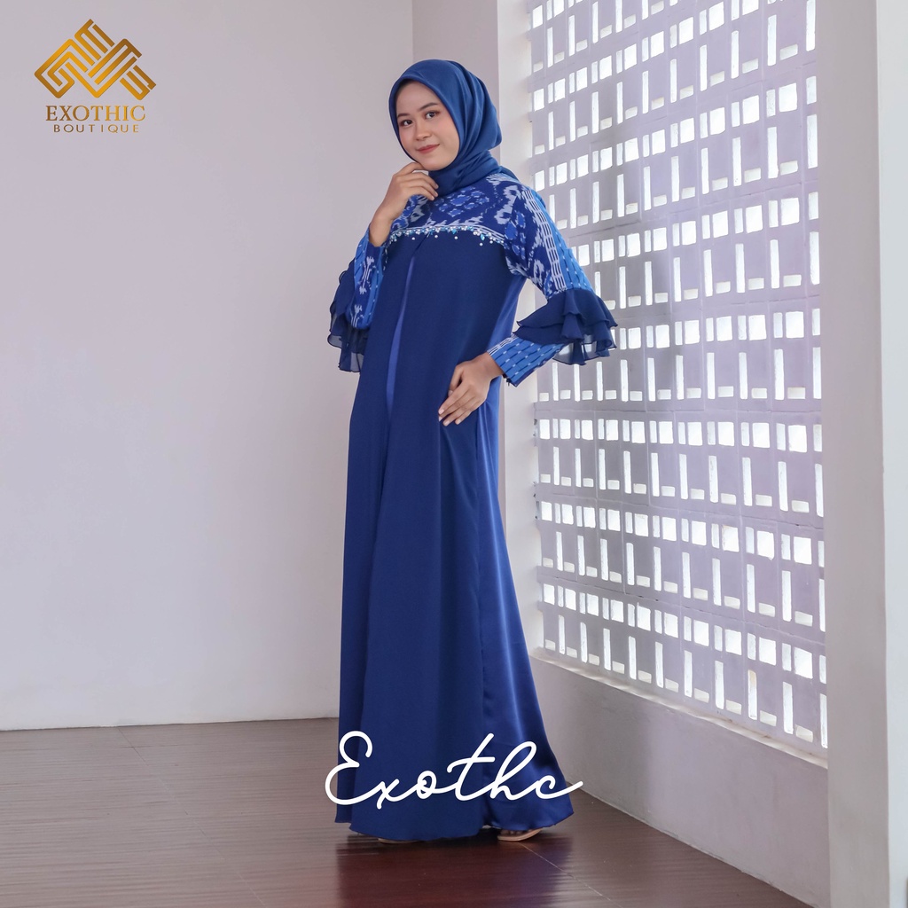 GAMIS_KOMBINASI_TENUN_TROSO_WANITA_MUSLIM_RETNA_BY_EXOTHIC_NAVY