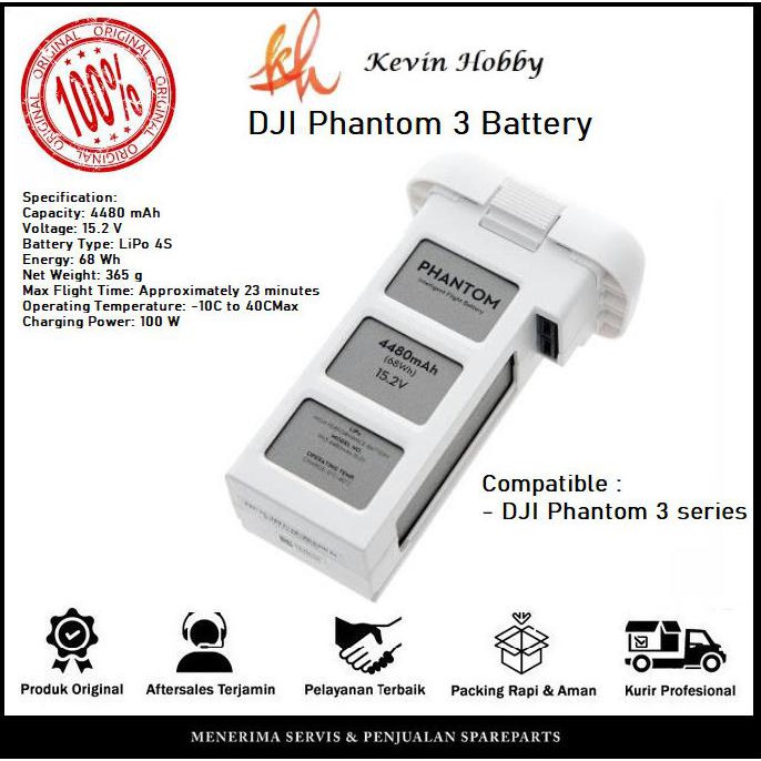 Dji Phantom 3 Battery - Dji Phantom 3 Batre - Dji Phantom 3 Baterai Promo Hari Ini
