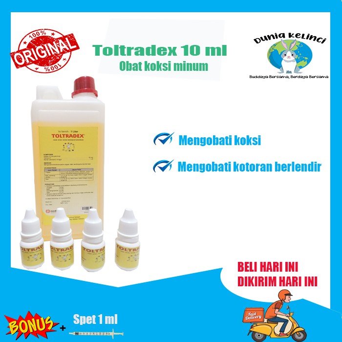 OBAT KOKSI SEMBELIT TOLTRADEX 10 ML KOKSIDIOSIS KELINCI KUCING ANJING HAMSTER SAPI KAMBING HEWAN