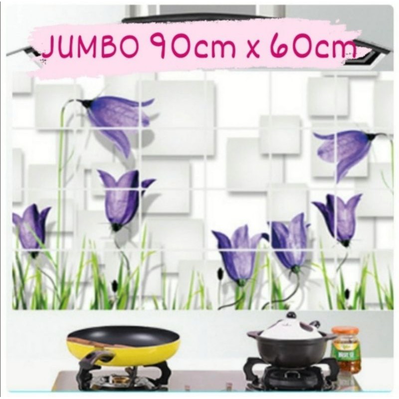 SDD03 Sticker Dinding Dapur 90 x 60cm Waterproof Anti Minyak Air / Penghias Dinding Rumah