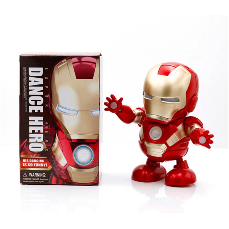 Mainan Robot Marvel Avengers Spiderman Iron Man Elektronik Dengan Lampu LED Dan Musik Untuk Anak