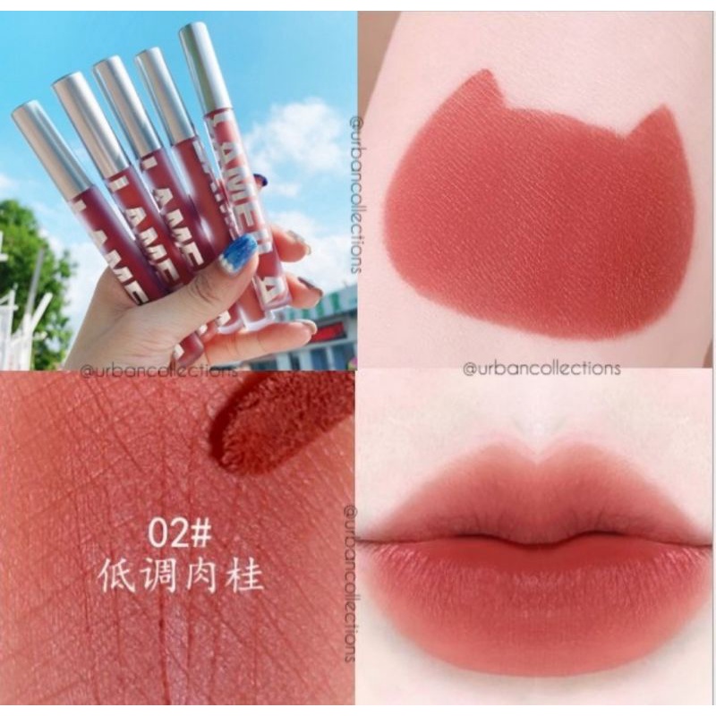 Mate lipstik Cair LAMELIA Liquid Mate Lipstik Mate Cream Lip Glaze Korean Lipstik Waterproof
