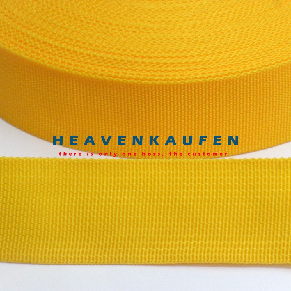 Webbing Warna Kuning Lebar 3,8 cm Per Meter