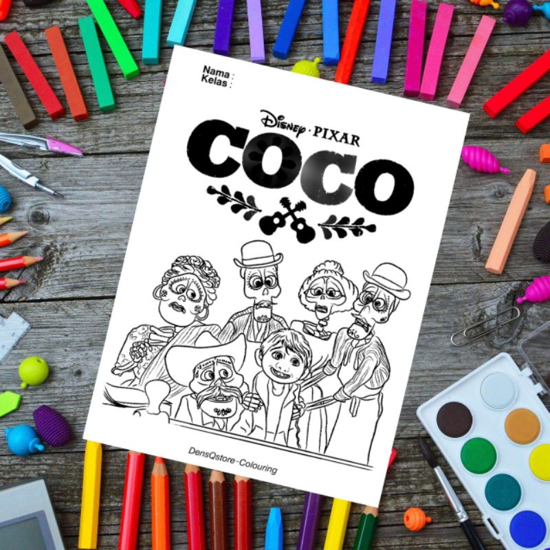 

Kertas Mewarnai Anak Tema Coco / Kertas Gambar (10 Lembar Gambar)