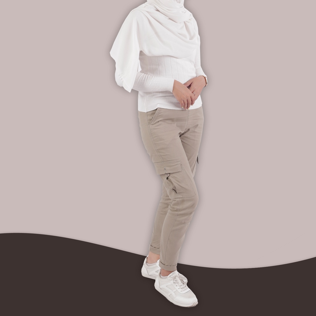 Celana Chinos Panjang Wanita, Celana bahan kantor wanita, Chinos Pants
