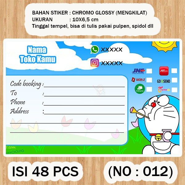 

( STIKER PENGIRIMAN ) Shipping label ( /pack isi 48pcs no.12 )