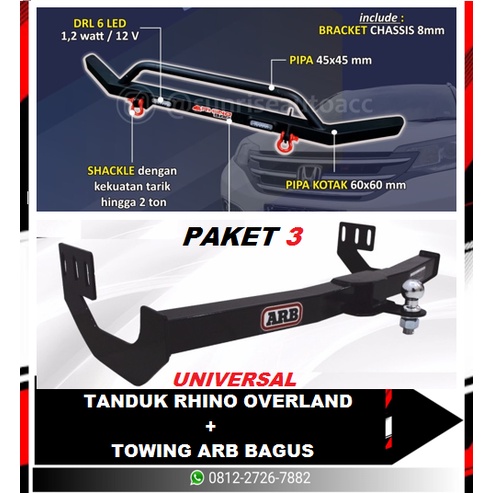 PAKET BUMPER Tanduk Depan Overland+Towing Bagus UNIVERSAL