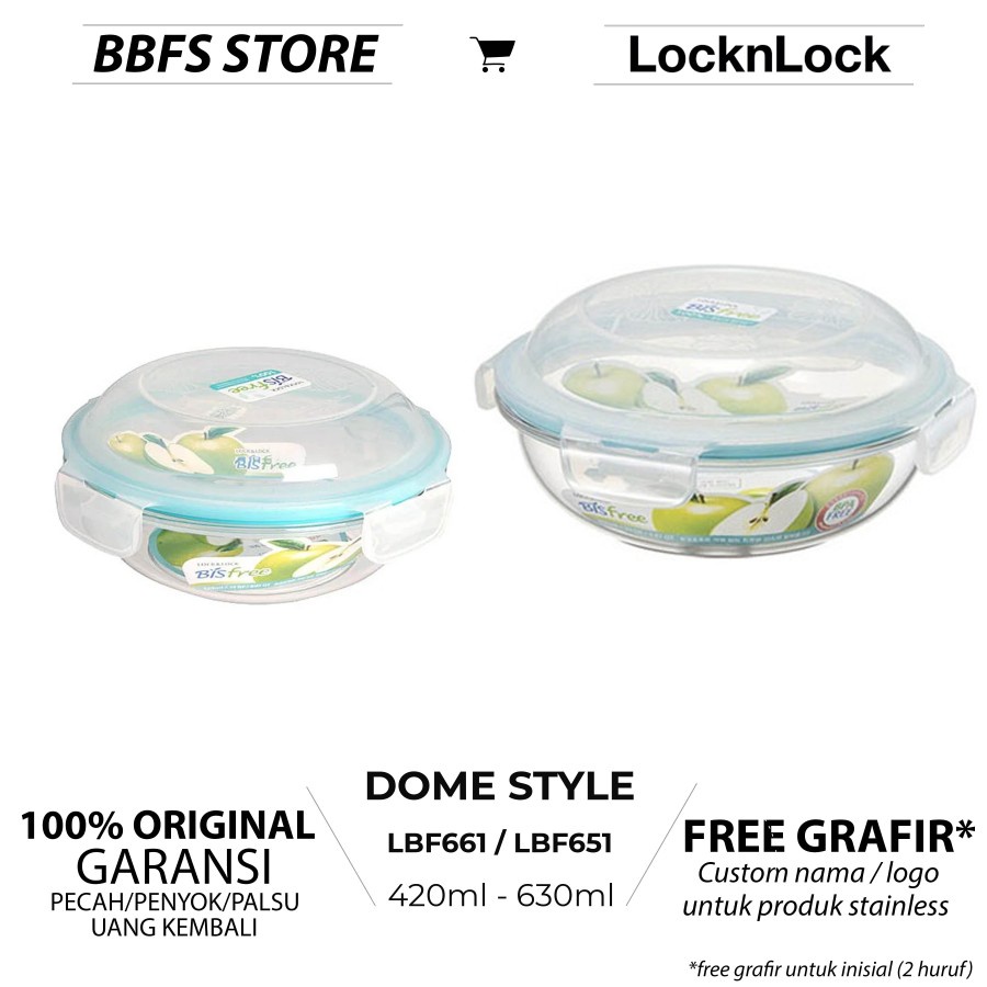 Lock n Lock Bisfree Table Dome Style 420ml 630ml LBF651 LBF661 Wadah Makanan Lock n Lock