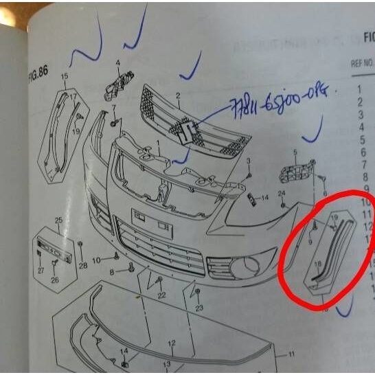 List Garnish Bumper Bemper Depan Suzuki SX4 ASLI SGP!