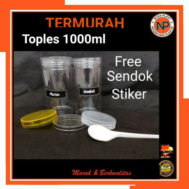 Toples Tempat Penyimpanan Dapur Toples Tepung Toples Bumbu Toples Snack Camilan Toples Plastik