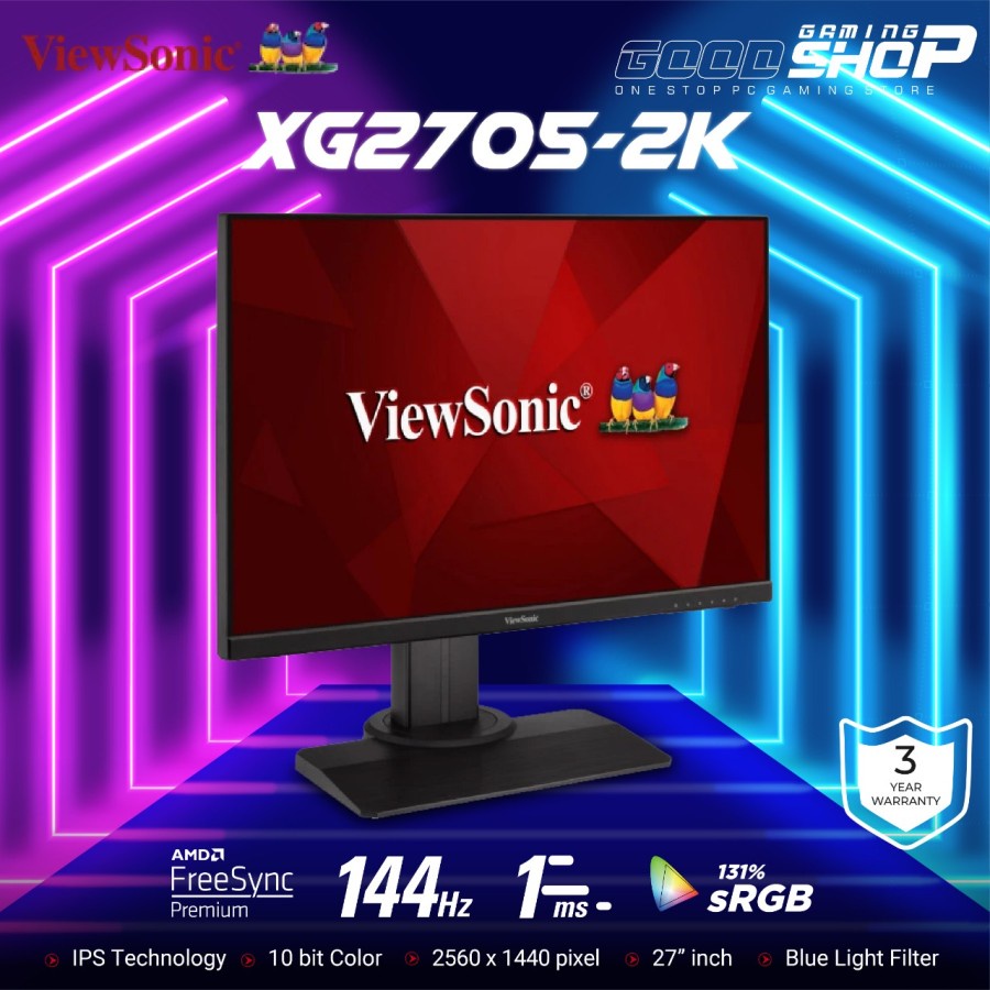 VIEWSONIC XG2705-2K 27” 144Hz QHD - Gaming Monitor